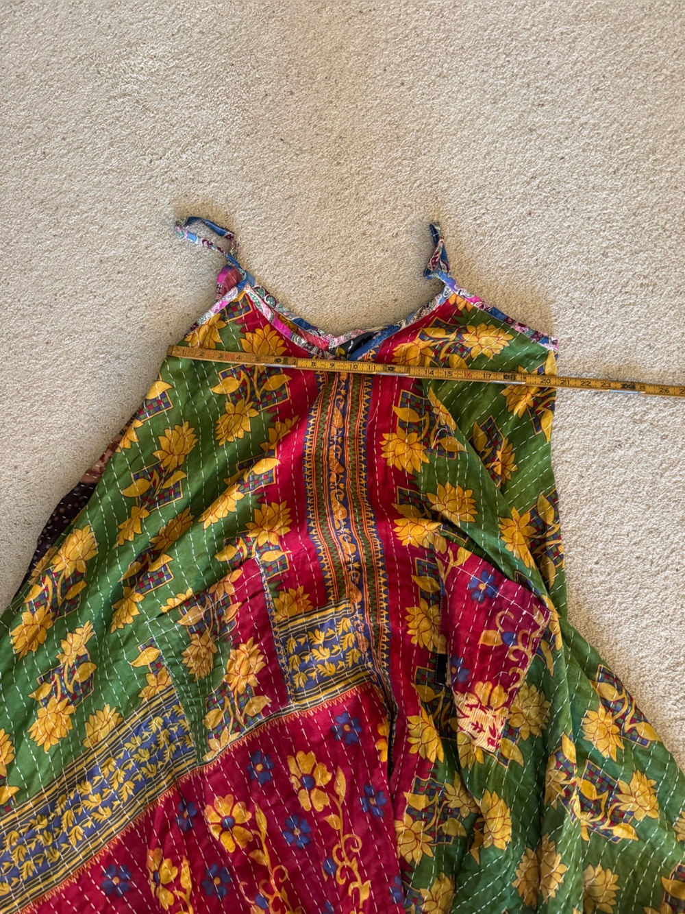Kantha women's dress with pockets in both sides fits a size small to X-Large - Picture 8 of 9
